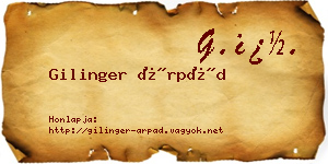 Gilinger Árpád névjegykártya