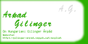 arpad gilinger business card